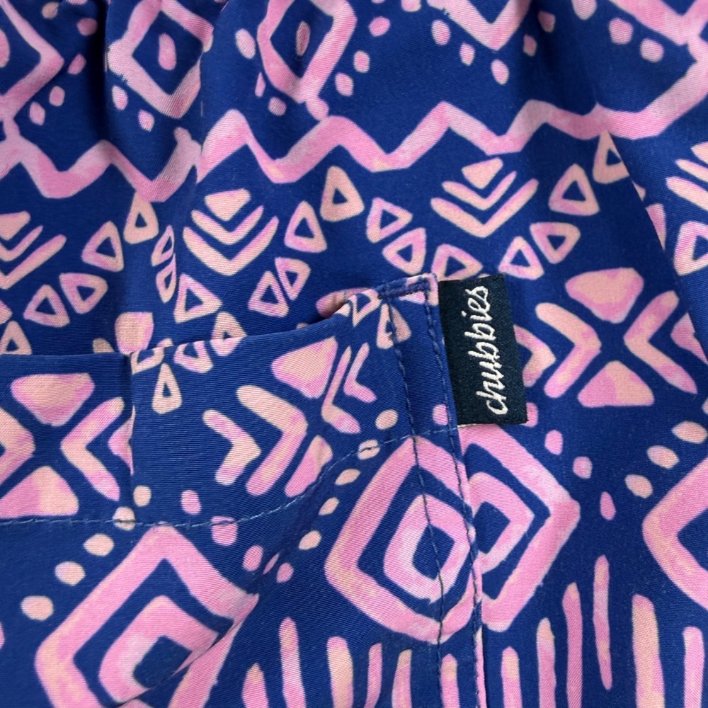 Chubbies Swim Trunk Men Large Purple Geometric Print AOP Board Shorts Beach Surf - Picture 6 of 8